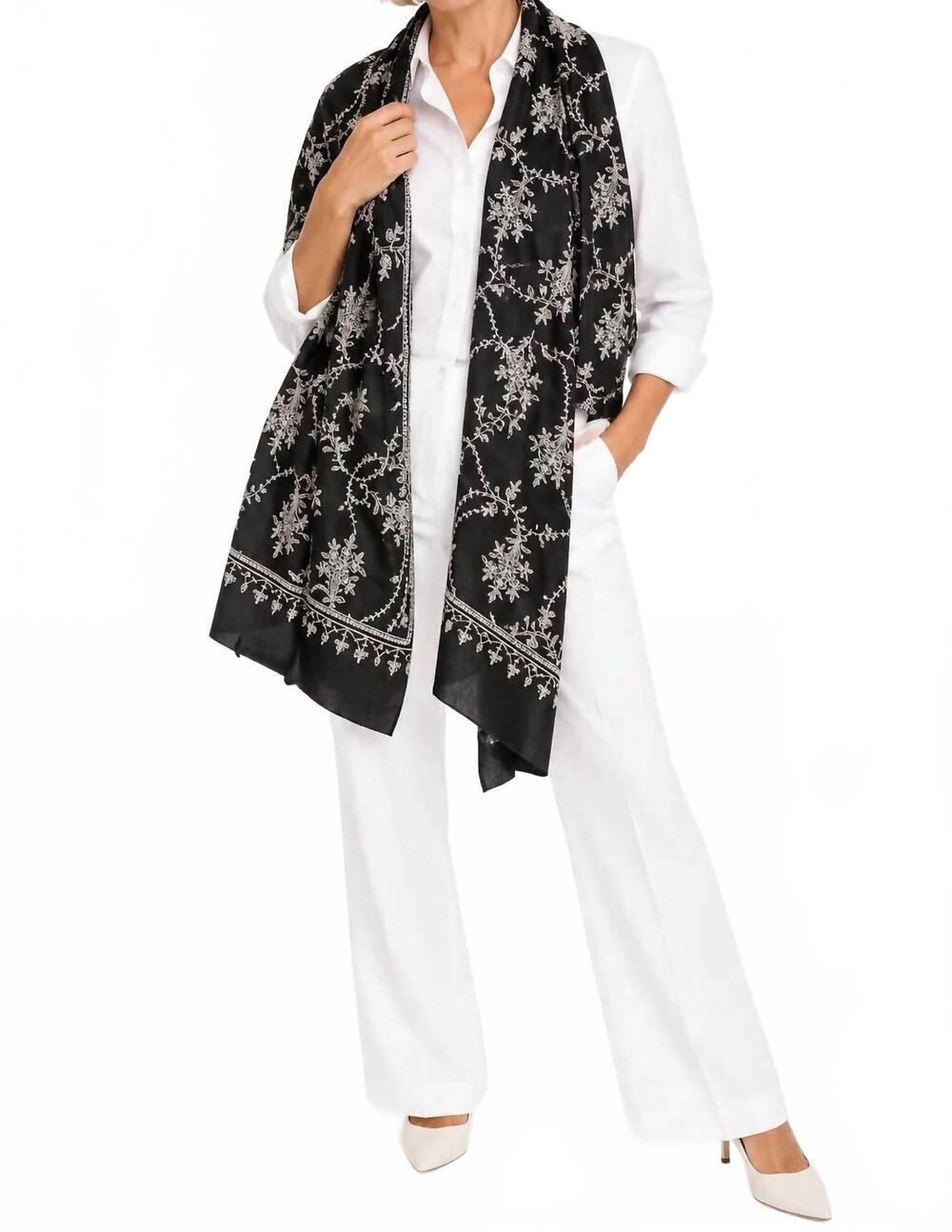 NEW JODI ROSE abundant scarf in black floral